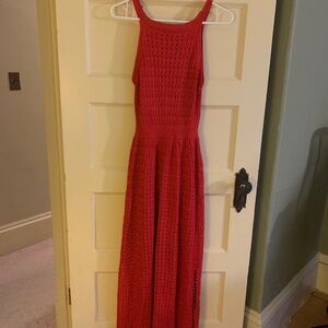 Red knit dress